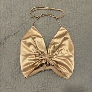 Elegant small champagne crop top